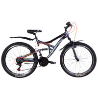 Велосипед 26" Discovery CANYON 2021 (графитово-черный с оранжевым)