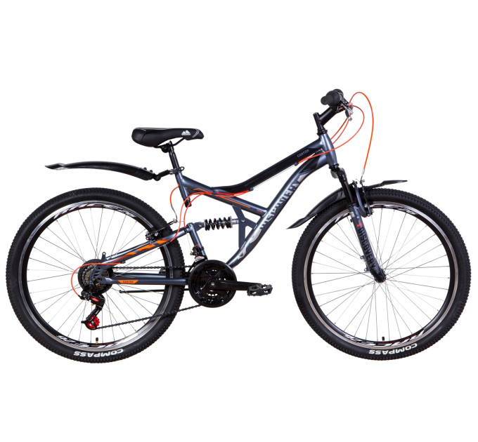 Велосипед 26" Discovery CANYON 2021 (графітово-чорний з помаранчевим)