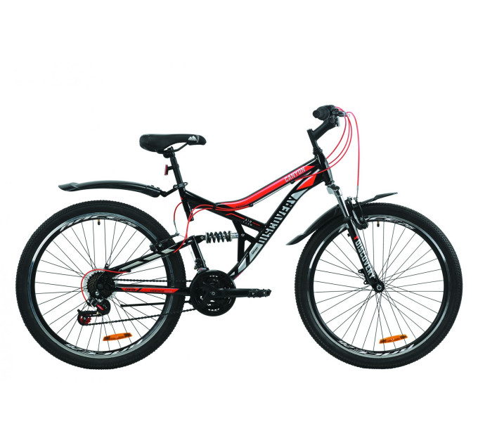 Велосипед 26" Discovery CANYON 2020 (чорно-червоний із сірим)
