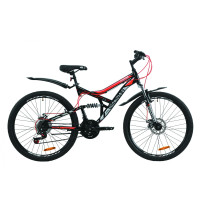 Велосипед 26" Discovery CANYON DD 2020 (черно-красный с серым)