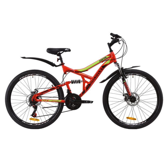 Велосипед 26" Discovery CANYON DD 2020 (червоно-салатовий)