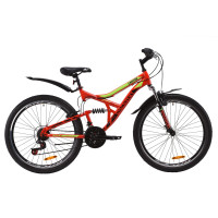 Велосипед 26" Discovery CANYON 2020 (красно-салатовый с черным)
