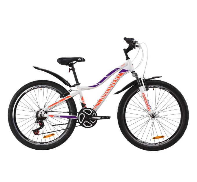 Велосипед 26" Discovery KELLY 2020 (біло-фіолетовий з помаранчевим)