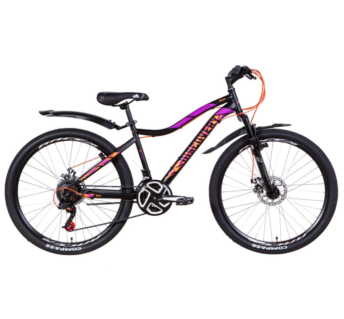 Велосипед 26" Discovery KELLY DD 2021 (черно-оранжево-фиолетовый)