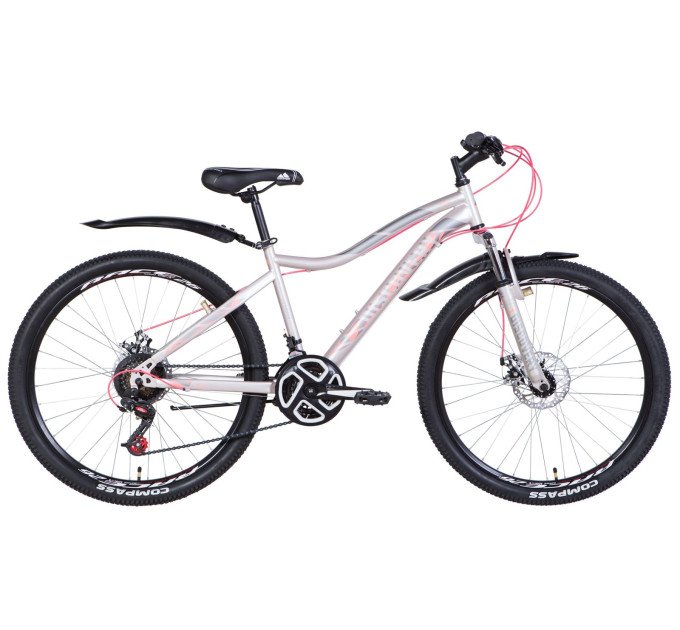 Велосипед 26" Discovery KELLY DD 2021 (сріблястий з рожевим)