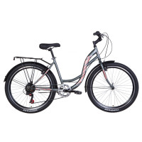Велосипед 26" Discovery KIWI 2021 (антрацитовый с розовым)