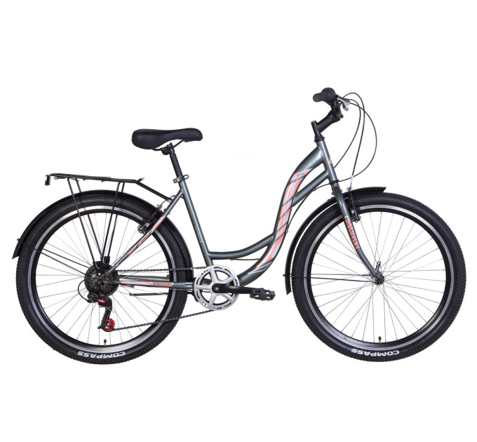 Велосипед 26" Discovery KIWI 2021 (антрацитовый с розовым)