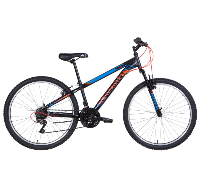 Велосипед 26" Discovery RIDER 2021 (черно-синий с красным)