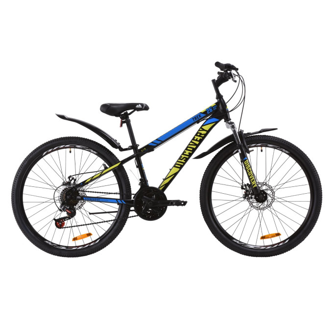 Велосипед 26" Discovery TREK DD 2020 (черно-зеленый с синим)