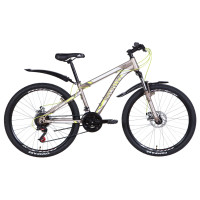 Велосипед 26" Discovery TREK DD 2021 (серый с желтым)