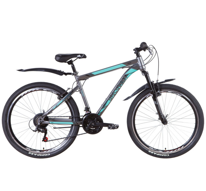Велосипед 26" Discovery TREK 2021 (графитовый с бирюзовым)