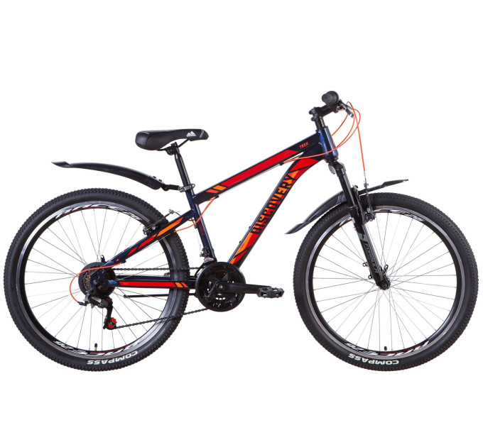 Велосипед 26" Discovery TREK 2021 (сине-оранжевый )