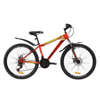 Велосипед 26" Discovery TREK DD 2020 (красно-черный с салатовым)