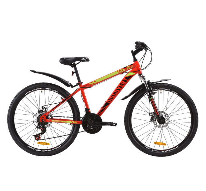 Велосипед 26" Discovery TREK DD 2020 (червоно-чорний із салатовим)