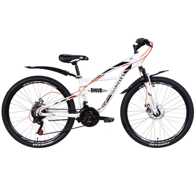Велосипед 26" Discovery TRON 2021 (біло-чорний з помаранчевим)