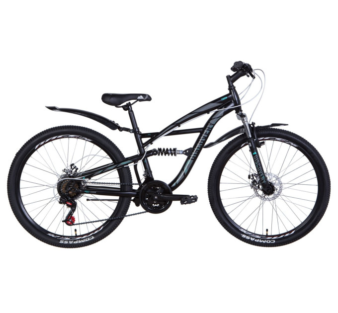 Велосипед 26" Discovery TRON 2021 (чорно-сірий з бірюзовим)