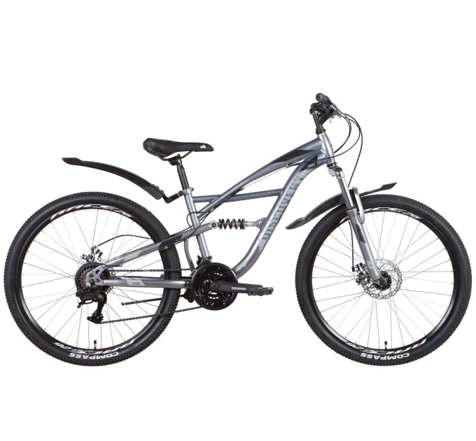 Велосипед ST 26" Discovery TRON AM2 DD с крылом Pl 2022 (серебристо-черный)