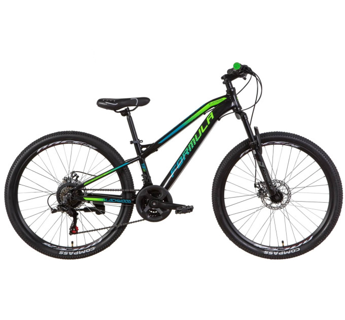 Велосипед AL 26" Formula BLACKWOOD AM DD 2021 (черно-зеленый с синим)