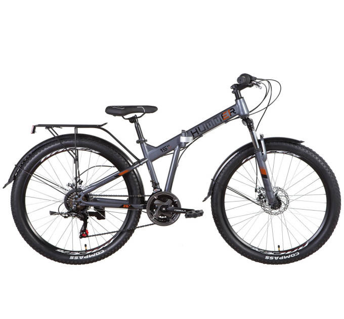 Велосипед ST 26" Formula HUMMER AM DD з багажником зад St, з крилом Pl 2022 (сріблястий)