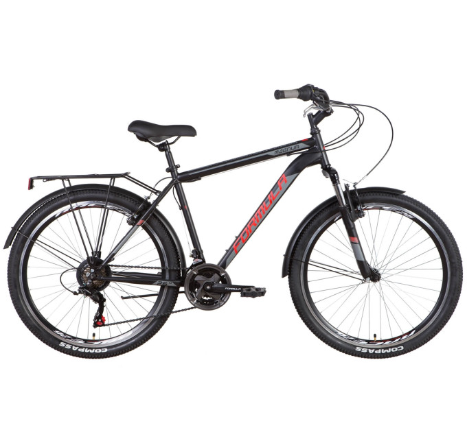 Велосипед ST 26" Formula MAGNUM AM Vbr з багажником зад St, з крилом St 2022 (чорно-червоний)