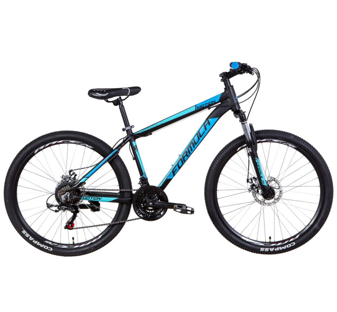 Велосипед 26" Formula MOTION 2021 (черно-синий с голубым)