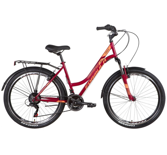 Велосипед ST 26" Formula OMEGA AM Vbr з багажником зад St, з крилом St 2022 (червоний)
