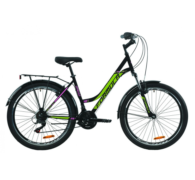 Велосипед 26" Formula OMEGA 2020 (чорно-зелений з малиновим)