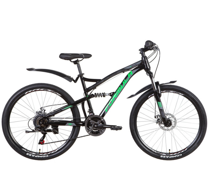 Велосипед ST 26" Formula X-ROVER AM2 DD с крылом Pl 2022 (черно-зеленый )