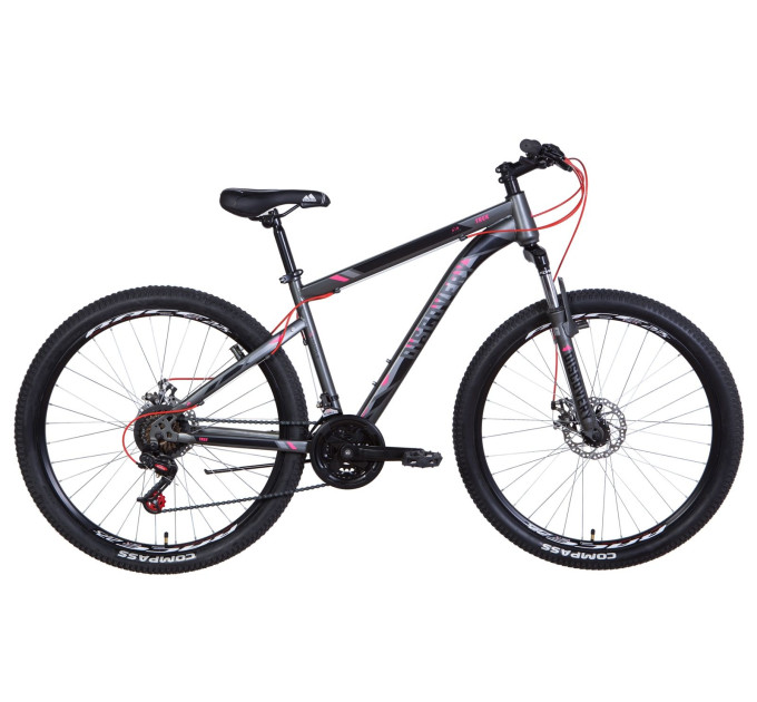 Велосипед 27.5" Discovery TREK DD 2021 (сіро-чорний з червоним)