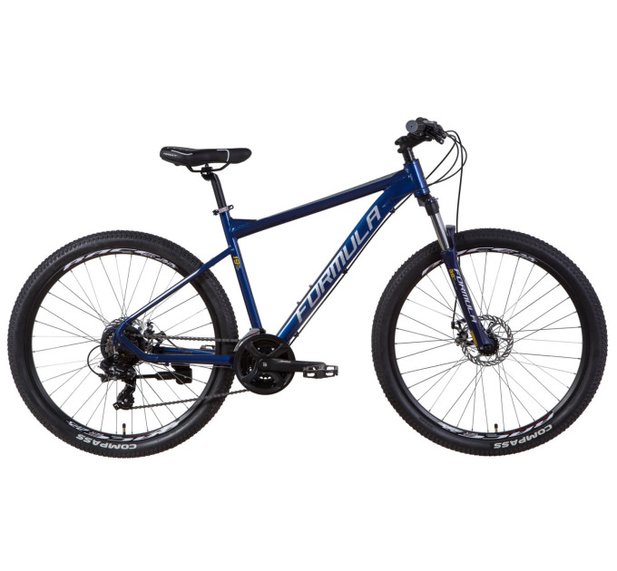 Велосипед 27.5" Formula F-1 DD 2021 (синьо-сріблястий з жовтим)