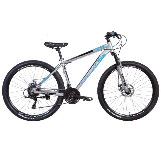 Велосипед 27.5" Formula MOTION 2021 (сріблясто-синій з чорним)