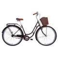 Велосипед у коробці 28" Dorozhnik CLASSIC гальмівна ST з багажником зад St, з крилом St, з кошиком Pl 2021 (коричневий)