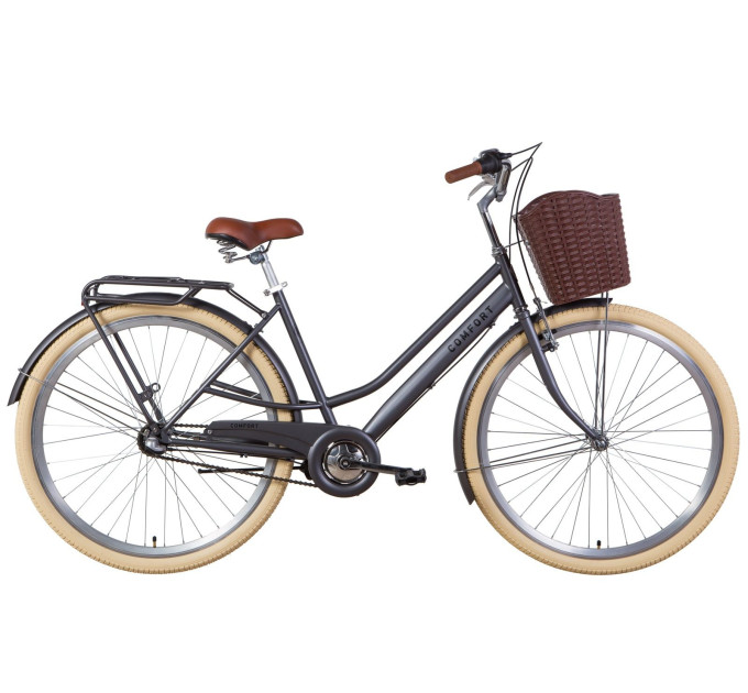 Велосипед 28" Dorozhnik COMFORT FEMALE планет. 2021 (антрацитовий)