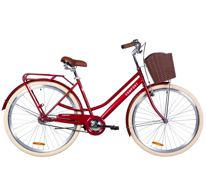 Велосипед 28" Dorozhnik COMFORT FEMALE 2020 (рубиновый)