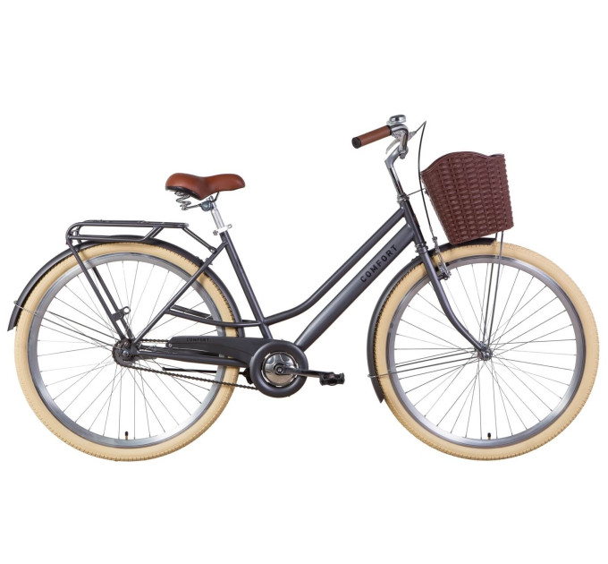 Велосипед 28" Dorozhnik COMFORT FEMALE 2021 (антрацитовий)