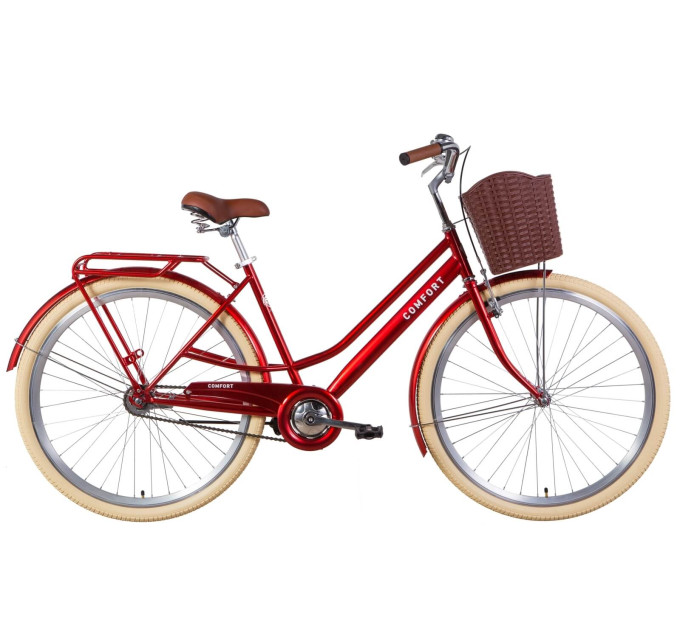 Велосипед 28" Dorozhnik COMFORT FEMALE 2021 (рубиновый)