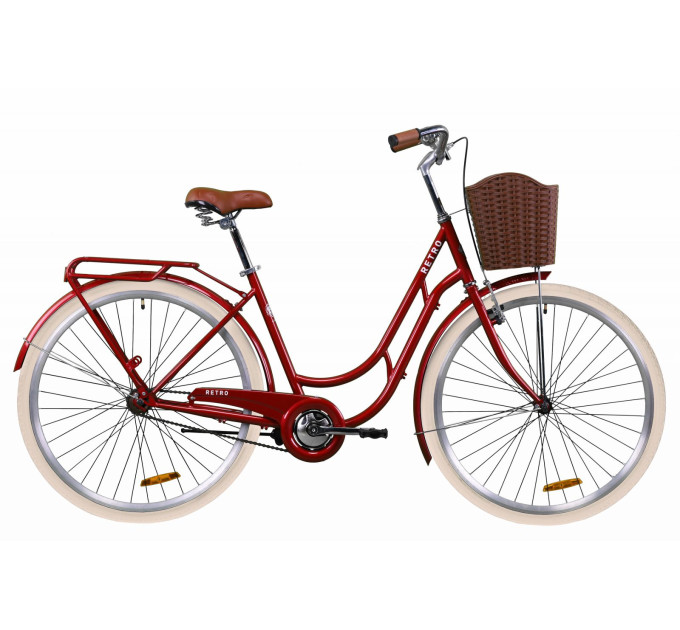 Велосипед 28" Dorozhnik RETRO 2020 (рубіновий)