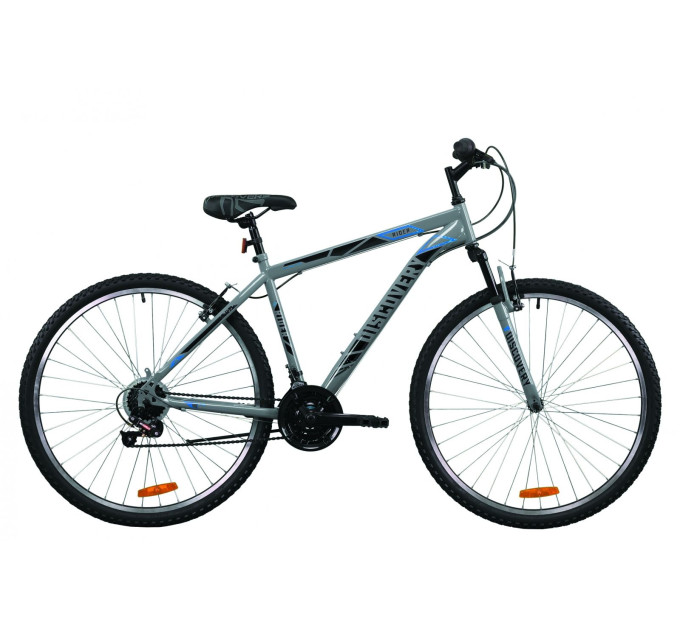 Велосипед 29" Discovery RIDER 2020 (серо-черный с синим)