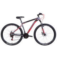 Велосипед 29" Discovery TREK DD 2021 (графитово-черный с красным)
