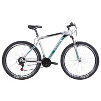 Велосипед 29" Discovery TREK 2021 (серебристо-черный с бирюзовым)