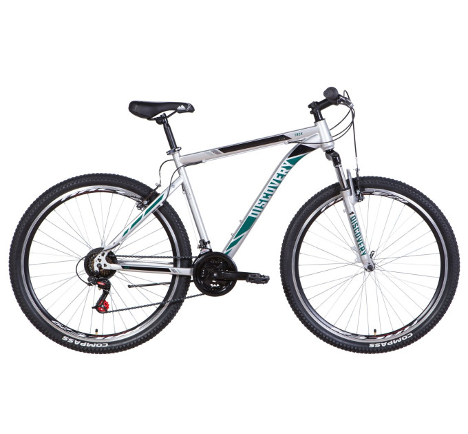Велосипед 29" Discovery TREK 2021 (сріблясто-чорний з бірюзовим)