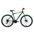 Велосипед 29" Discovery TREK DD 2020 (черно-зеленый с серым)