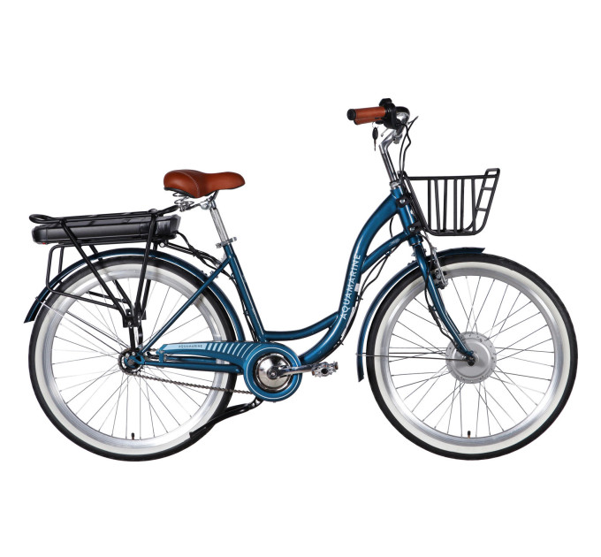 Велосипед с электроприводом 26" ST Dorozhnik eAQUAMARINE BH рама-17" 36B 13А*г 500Вт темно-синий с корзиной 2026