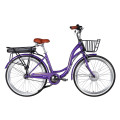 Велосипед с электроприводом 26" ST Dorozhnik eAQUAMARINE BH рама-17" 36B 13А*г 500Вт фиолетовый с корзиной 2026