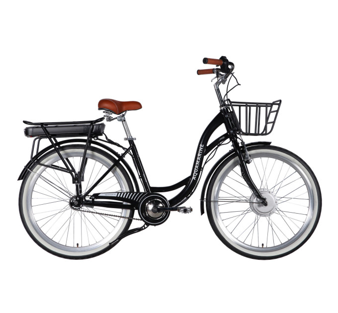 Велосипед с электроприводом 26" ST Dorozhnik eAQUAMARINE BH рама-17" 36B 13А*г 500Вт черный с корзиной 2026