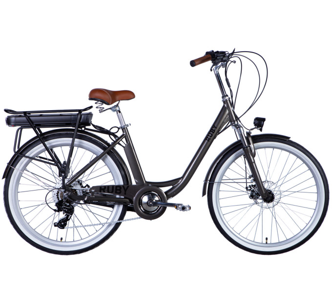 Велосипед с электроприводом 26" AL Dorozhnik eRUBY DD FR рама-17" 36B 13А*ч 500Вт мокрый асфальт 2026