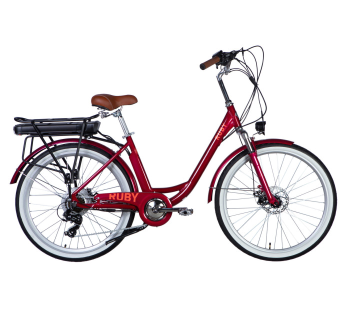 Велосипед с электроприводом 26" AL Dorozhnik eRUBY DD FR рама-17" 36B 13А*ч 500Вт бордовый 2026