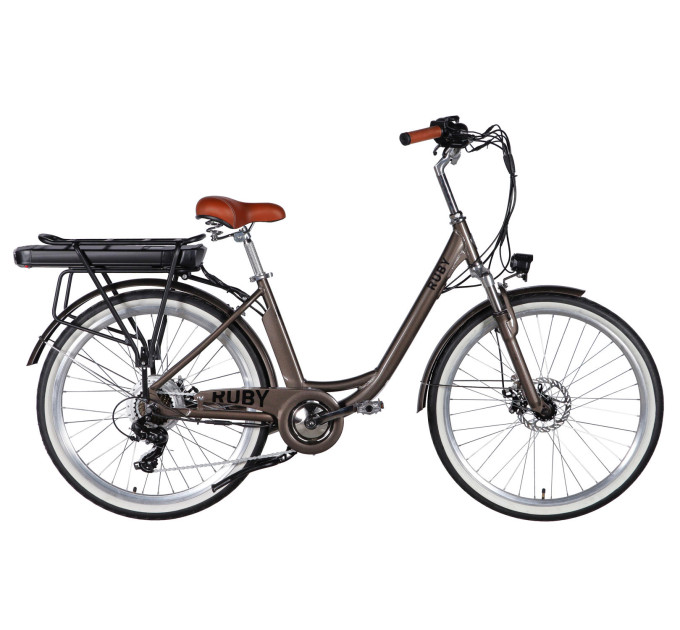 Велосипед с электроприводом 26" AL Dorozhnik eRUBY DD FR рама-17" 48B 15А*ч 500Вт мокрый асфальт 2026
