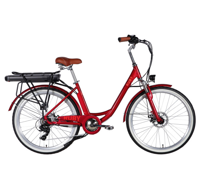Велосипед с электроприводом 26" AL Dorozhnik eRUBY DD FR рама-17" 48B 15А*ч 500Вт бордовый 2026