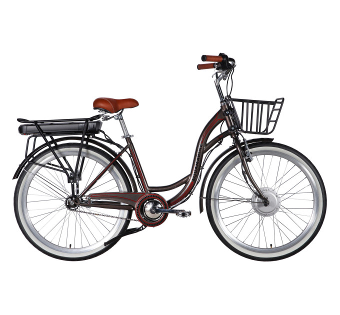 Велосипед с электроприводом 26" ST Dorozhnik eAQUAMARINE BH рама-17" 36B 13А*г 500Вт серый YS 7810 с корзиной 2026
